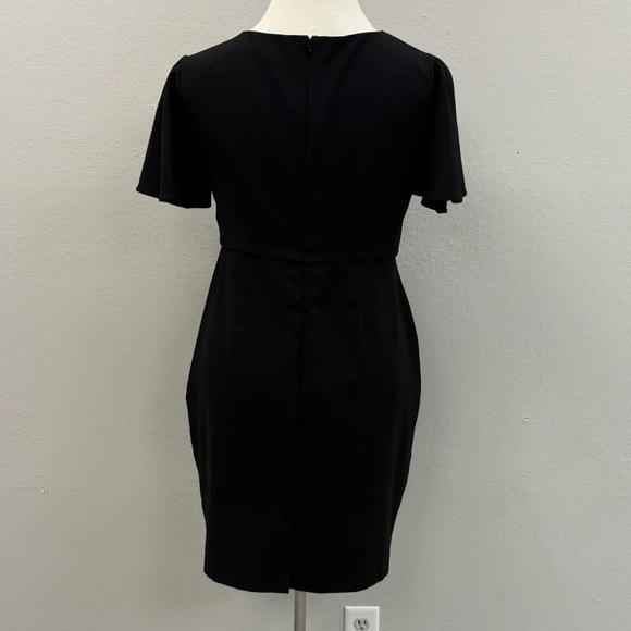 Lark & Ro Black Short Sleeve Sheath Dress - Size 16 - Picture 2 of 3
